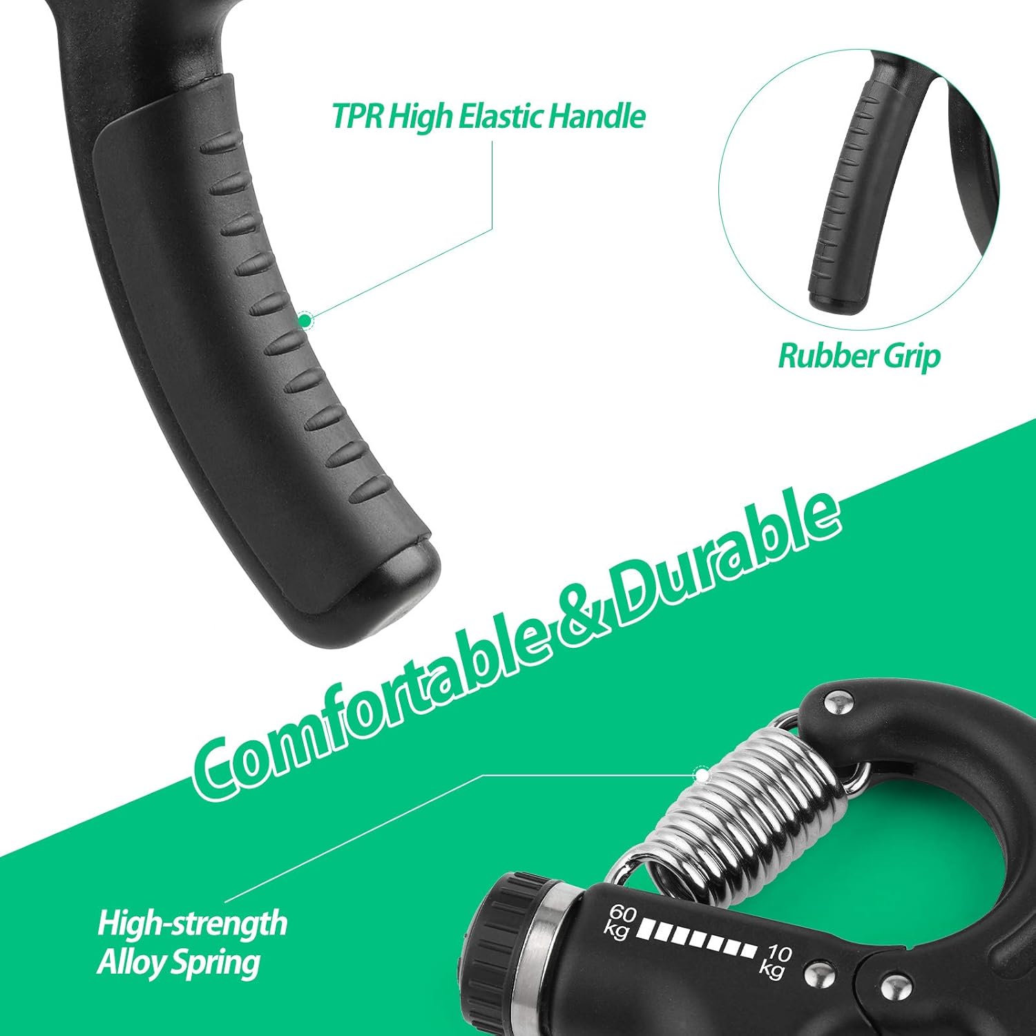 Grip Strength Trainer, Hand Grip Strengthener, Grip Strengthener, Adjustable Resistance, Forearm Strengthener, Perfect for Musicians Athletes